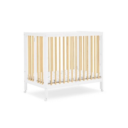 Delta Children Mia Portable Folding Mini Crib With 1.5 Mattress Greenguard Gold Certified Bianca White natural Target