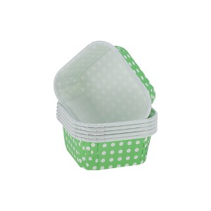 Unique Bargains Cupcake Liners Pattern Square Cup Disposable Laminated Paper 3.35"x3.35"x1.38" 50 Pcs - 1 of 4