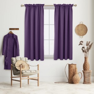 Deconovo Blackout Thermal Rod-Pocket Curtains, OEKO-TEX Certified, 2 Panels（52W） - 1 of 4