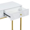 Airsurfer Console Table Entryway Table,Modern Sleek Console Table with Storage,Table with Two Drawers with Stripe Design for Hallway Entryway - 4 of 4