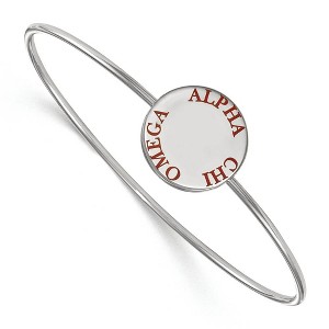 Black Bow Jewelry Sterling Silver Alpha Chi Omega Greek Life Bangle Bracelet 7 Inch - 1 of 3