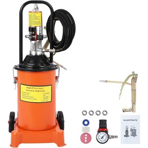 3 Gallon Air Operated Grease Pump with 13Ft High-Pressure Hose & Grease Gun, Portable Pneumatic Grease Pump with Wheels - 1 of 4