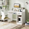 Tangkula Home Office Desk w/ Built-in Charge Station Computer Desk w/ Drawer & Adjustable Shelf - 2 of 4