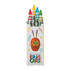 Eric Carle;Fun Express 3 1/2" 4-Color World of Eric Carle The Very Hungry Caterpillar™ Crayons - 24 Boxes - 1 of 2