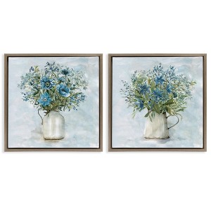 Stupell Industries Country Mixed Floral Bouquets 2pc Floating Frame Art Set - 1 of 4
