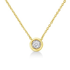 Haus of Brilliance 10K Yellow Gold Plated Silver Diamond Pendant Necklace - 1 of 4
