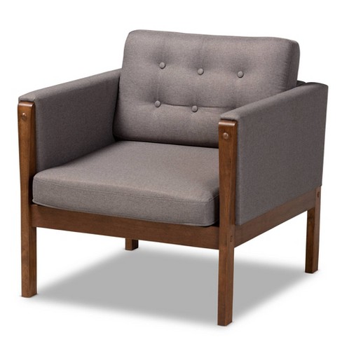 Lenne Upholstered Armchair Gray Walnut Baxton Studio Target