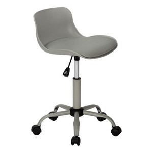 Monarch Specialties Office Chair Adjustable Height Swivel Ergonomic Computer Desk Work Juvenile Metal Pu Leather Look Grey Contemporary Modern - 1 of 4