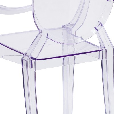 Transparent Crystal Ghost Chair with Louis XVI Styling