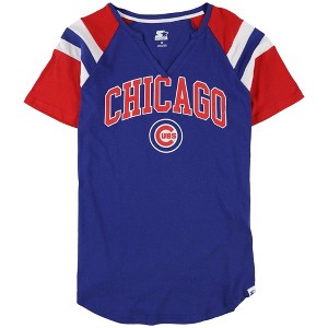 STARTER Womens Chicago Cubs Graphic T-Shirt, Blue, Medium - 1 of 2