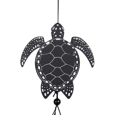 Black Iron Sea Turtles 32" Wind Chimes for Outdoor Decor