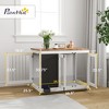 Skyzone 39" White Dog Crate Furniture: 3-Door Side Table with Blackboard, Non-Slip Pads for Large - 2 of 4