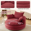 Whisen Corduroy Swivel Round Sofa Chair with Dual-layer Cushion Design and 3 Removable Pillows - 4 of 4