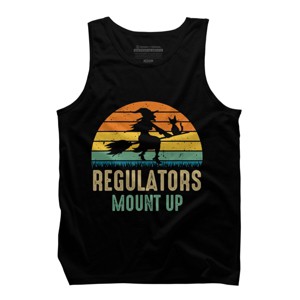 Men's Design By Humans Regulators Mount Up Halloween Witch By RedBirdLS Tank Top - 1 of 4