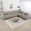 129.14" Convertible Corduroy Modular Sectional Sofa with Storage Ottoman, Console and USB Ports - 4 of 4