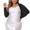 Agnes Orinda Women's Plus Size Mesh Crop Long Sleeve Open Front Cardigans - 2 of 4
