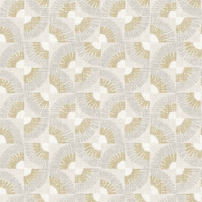 Tempaper Grasscloth Fans Peel and Stick Wallpaper Canary Gold