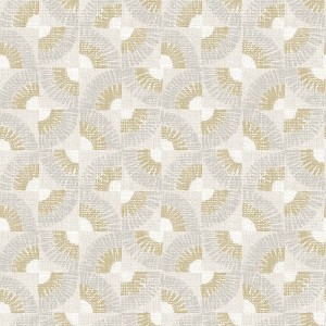 Tempaper & Co.® Faux Grasscloth Fans Removable Peel and Stick Wallpaper, Canary Gold, 56 sq. ft.: Vinyl, Geometric, Self-Adhesive - 1 of 4
