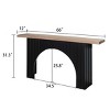 66" Modern Solid Wood Rectangular Entryway Table,Console Table With Wood Tabletop And Arch Base,Suitable For Hallway,Living Room-Cuddlewood - 4 of 4