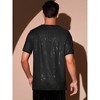 INSPIRE CHIC Men's Metallic Short Sleeved Club Rave Party Sequins Sparkly T-Shirt - 3 of 4