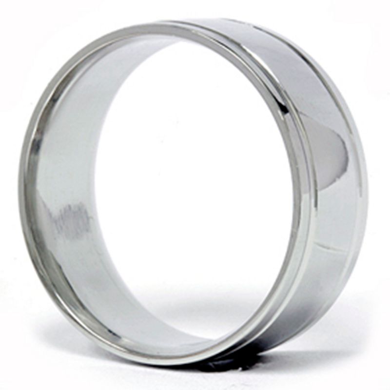 Pompeii3 Platinum 8mm High Polished Double Inlay Band Men's Wedding RIng, 3 of 5