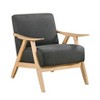 Okak Modern Accent Chair Living Room Chair with Comfy Fabric Upholstered 1pc Solid Rubber Wood Stylish Armchair for Reading Room Bedroom - 2 of 4