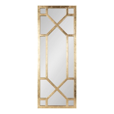 Vanderford Gold Leaf Full-Length Rectangular Wooden Wall Mirror