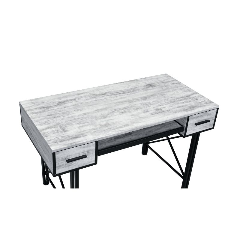 Settea Writing Desk Weathered White/Black - Acme Furniture, 5 of 7