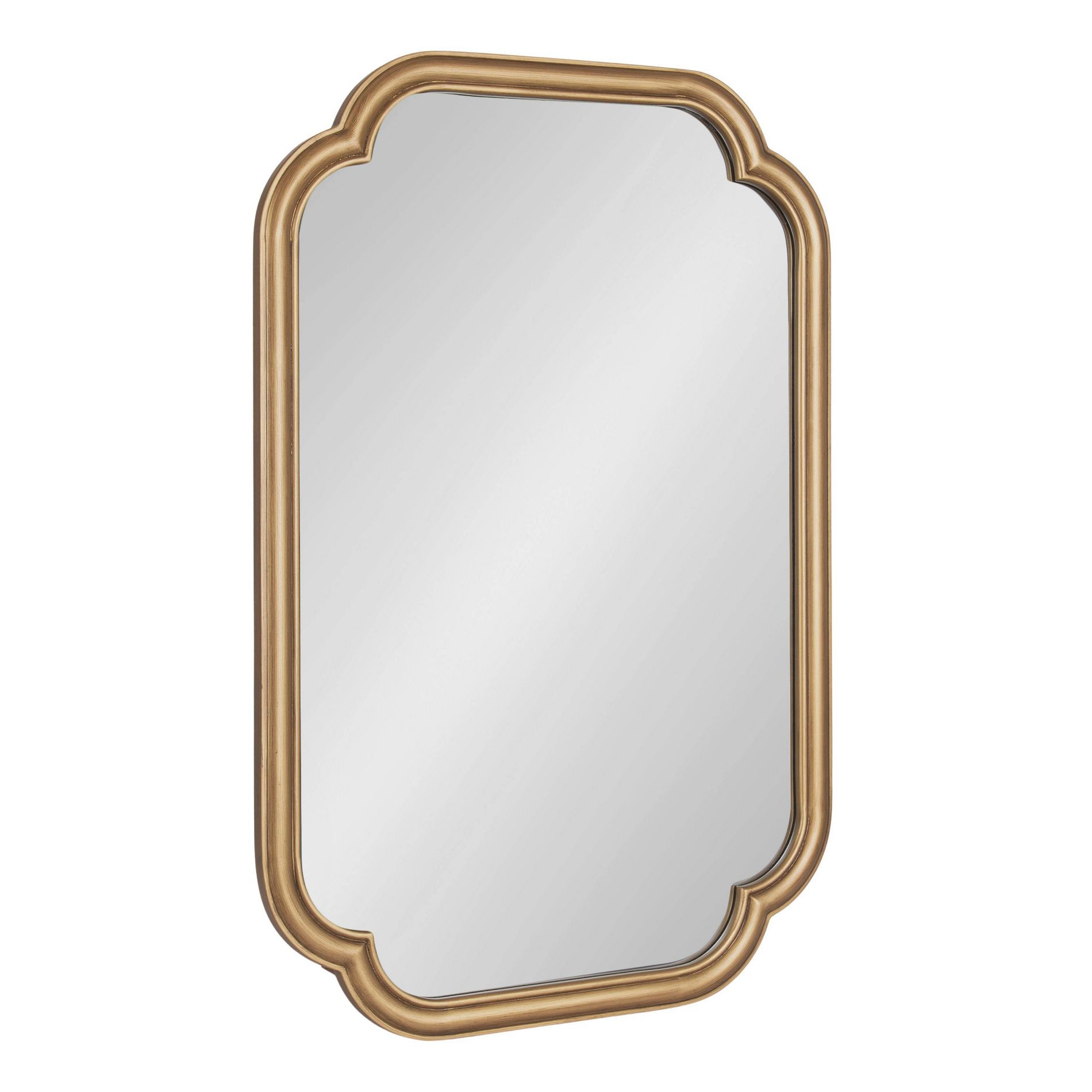 Kate & Laurel All Things Decor 24"X36" Glenby Scallop Wall Mirror Gold