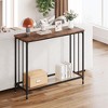 33.5 Inch Entrance Table,Sofa Table with Glass Shelf and Metal Frame Narrow Entrance Table - 2 of 4