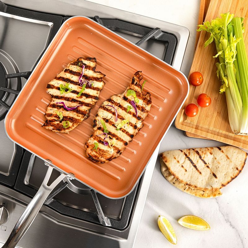 Gotham Steel  10.5'' Nonstick Square Grill Pan, 3 of 5