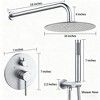 SEVOBAL Shower Faucets, Wall Mounted Shower System with Rainfall and Handheld Shower Head Set, Silver, 20.47"*16.14"*6.3" - 4 of 4