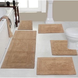 Set of 5 Classy Bathmat Collection Linen Cotton Tufted Bath Rug - Home Weavers - 1 of 4