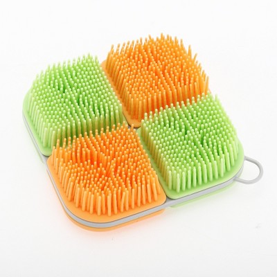 Unique Bargains Square Shape Bath Brush for Bathroom 3.94"×3.94" 1 Pc