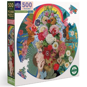 eeBoo: Piece and Love Theatre of Flowers 500 Piece Round Jigsaw Puzzle - 1 of 4