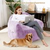 Adults Giant Bean Bag Chair Faux Fur Beanbag Lounge Family Movie Night Chair Lazy Beanbag Couch for Living Room Balcony, Purple - 2 of 4
