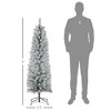 5ft Artificial Christmas Tree, Snow Flocked Branches, Metal Base, Pencil Xmas Tree - 3 of 4