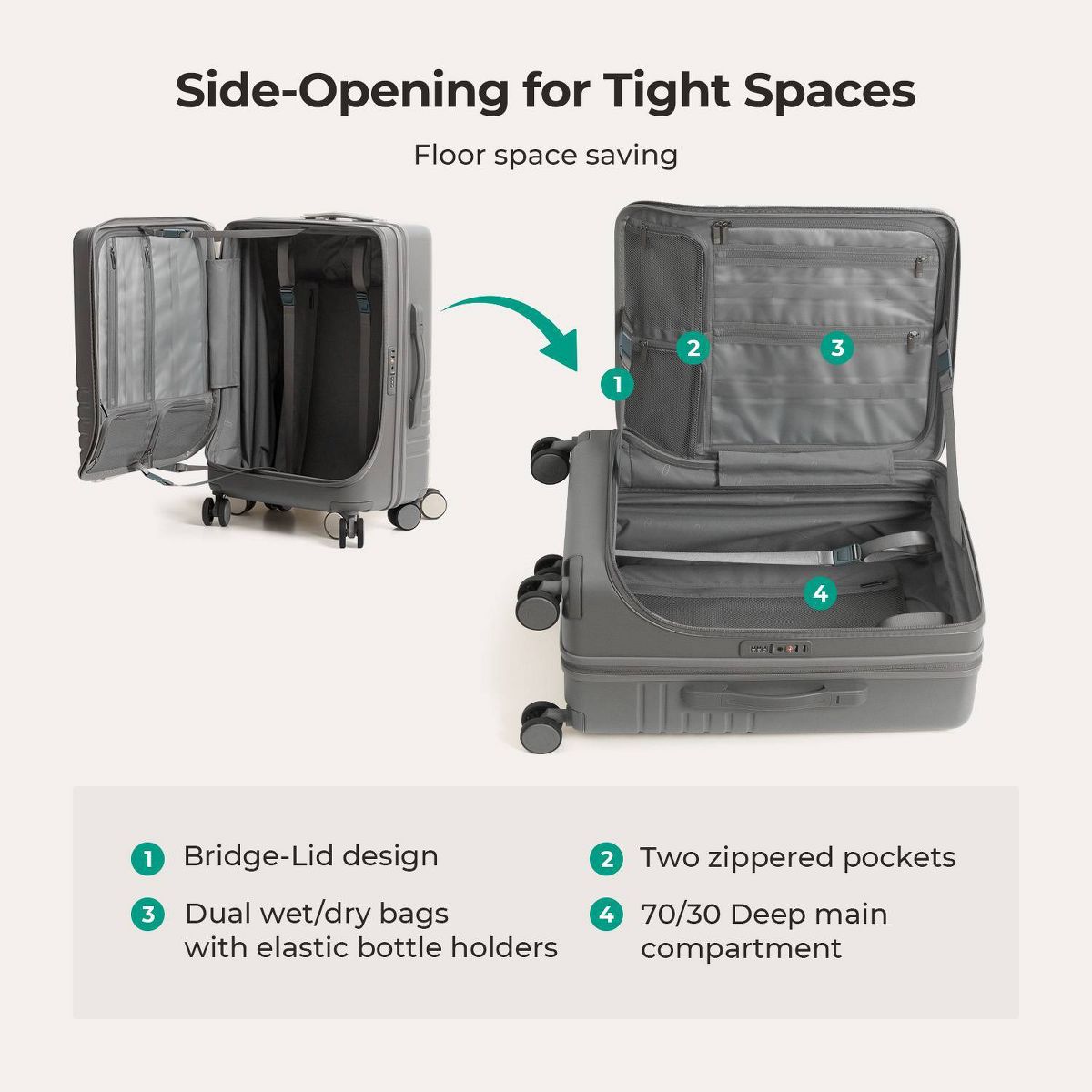 Bagsmart Getaway 24" Check-in Side-Opening Bag - thumbnail 7