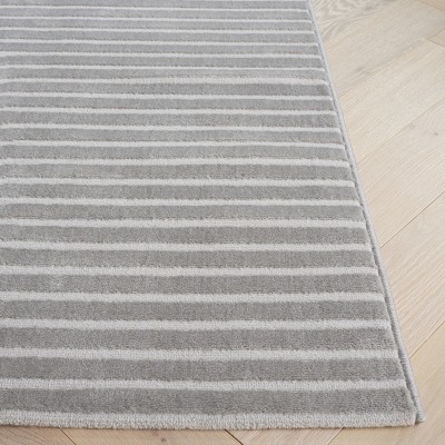 Saylor Gray Geometric Hand-knotted Square Rug