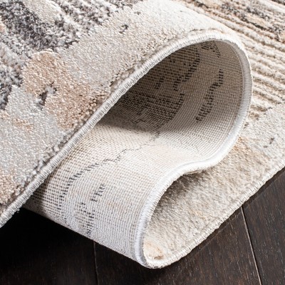 Mayflower Beige and Gray Power Loomed Runner Rug