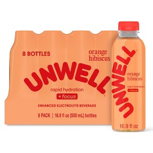 UNWELL Hydrate+Focus Orange Hibiscus Sports Drink - 8pk/16.9 fl oz - 1 of 4
