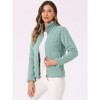 INSPIRE CHIC Women's Full Zip Long Sleeve High Neck Side Pockets Winter Fleece Jacket - 4 of 4