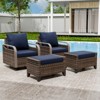 EAGLE PEAK Wicker Outdoor Glider Rocking Chair, Swivel Rocker, 2 Chairs 2 Ottomans, 4 Piece - 2 of 4