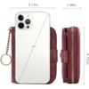 FATMOON Leather Credit Card Holder for Women - RFID Blocking,Bifold Zipper & Compact Organizer with Keychain for Daily Use,Travel - 3 of 4