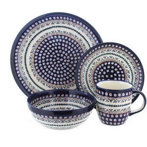 Blue Rose Polish Pottery Zaklady Dinnerware (16 PC) - 1 of 1