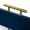 Kate and Laurel Lipton Tray, 18x18, Navy Blue and Mirror - 4 of 4