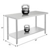 60X24x35 Inch Stainless Steel Work Table with Double Shelf, Heavy Duty Prep Station for Kitchen Restaurant or Garage Storage - 2 of 4