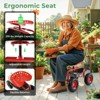 Tangkula Rolling Garden Cart Wagon Scooter w/ 360° Swivel Seat & Storage Tray & Basket - 4 of 4