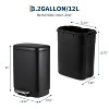 3.2 Gal Stainless Steel Trash Bin with Lid, Soft-Close Pedal, Fingerprint-Resistant Surface - 2 of 4