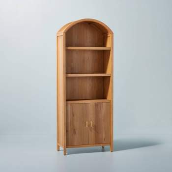 Grooved Wood Arch Bookcase Cabinet - Hearth & Hand™ with Magnolia